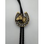 Colar Country Gravata Baladeiros Cavalo Ouro Velho Escovado C/Strass