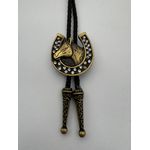 Colar Country Gravata Baladeiros Cavalo Ouro Velho Escovado C/Strass