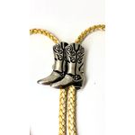 Colar Gravata Country Bota Baladeiros Ajustavel Em Niquel