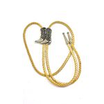 Colar Gravata Country Bota Baladeiros Ajustavel Em Niquel