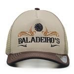 Boné Baladeiros Copa Alta Estilo Trucker Ou Americano Bege 