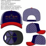 Boné Baladeiros Copa Alta Estilo Trucker Ou Americano Marinho