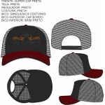 Boné Baladeiros Copa Alta Estilo Trucker Ou Americano Preto 