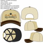 Boné Baladeiros Copa Alta Estilo Trucker Ou Americano Bege 