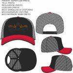 Boné Baladeiros Copa Alta Estilo Trucker Ou Americano Preto