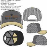Boné Baladeiros Copa Alta Estilo Trucker Ou Americano Cinza Escuro