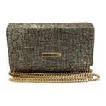 Bolsa Clutch Pequena Glitter Dourada Baladeiros 