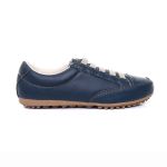 Sapatênis Feminino em Couro Legítimo de Elástico Cor Azul Marinho Mod.101