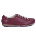 Sapatênis Feminino em Couro Legítimo de Elástico Cor Vermelho Mod.101