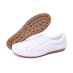 Sapatênis Feminino em Couro Legítimo de Elástico Cor Branco Mod.101
