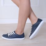 Sapatênis Feminino Casual Rasteiro em Couro Leve e Confortável