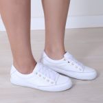Sapatênis Feminino Casual Rasteiro em Couro Leve e Confortável