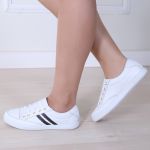 Sapatênis Feminino Casual Rasteiro em Couro Leve e Confortável