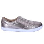 Sapatênis Feminino Casual Rasteiro em Couro de Ajuste Elástico e Zíper Lateral Muito Leve e Confortável