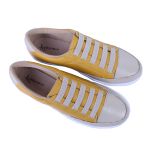 Sapatênis Feminino Casual Rasteiro em Couro de Ajuste Elástico Leve e Confortável