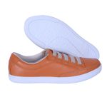 Sapatênis Feminino Casual Rasteiro em Couro de Ajuste Elástico Leve e Confortável