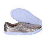 Sapatênis Feminino Casual Rasteiro em Couro de Ajuste Elástico Leve e Confortável