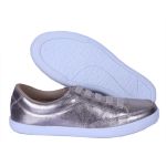 Sapatênis Feminino Casual Rasteiro em Couro de Ajuste Elástico Leve e Confortável