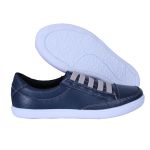 Sapatênis Feminino Casual Rasteiro em Couro de Ajuste Elástico Leve e Confortável