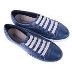 Sapatênis Feminino Casual Rasteiro em Couro de Ajuste Elástico Leve e Confortável