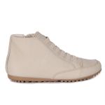 Bota Feminina Cano Curto Confortável em Couro Legítimo de Elástico e Zíper Lateral