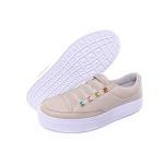 Sapatênis Casual Feminino de Ajuste Elástico Muito Confortável e Prático Para Seu Dia a Dia Cor Bege Mod. 412