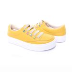 Sapatênis Casual Feminino de Ajuste Elástico Muito Confortável e Prático Para Seu Dia a Dia Cor Amarelo Mod. 412