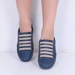 Sapatênis Couro Sintético Cor Azul Marinho Mod. 401