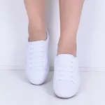 Sapatênis Couro Sintético Cor Branco Mod. 401
