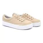 Sapatênis Casual Feminino Perfurado Cor Bege Mod. 210 - Izabela Araújo