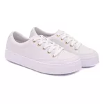 Sapatênis Casual Feminino Rasteiro Cor Branco Mod. 410 - Izabela Araújo