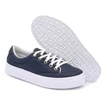 Sapatênis Casual Feminino Perfurado Cor Azul Marinho Mod. 210 - Izabela Araújo