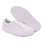 Sapatênis Casual Feminino Rasteiro Cor Branco Mod. 410 - Izabela Araújo