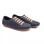 Sapatênis Couro Sintético Cor Azul Marinho Mod. 401