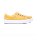 Sapatênis Casual Feminino de Ajuste Elástico Muito Confortável e Prático Para Seu Dia a Dia Cor Amarelo Mod. 412