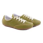 Sapatênis Feminino Sintético de Cadarço Cor Verde Oliva Mod. 400- Izabela Araújo