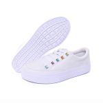 Sapatênis Casual Feminino de Ajuste Elástico Muito Confortável e Prático Para Seu Dia a Dia Cor Branco Mod. 412