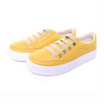 Sapatênis Casual Feminino de Ajuste Elástico Muito Confortável e Prático Para Seu Dia a Dia Cor Amarelo Mod. 412