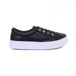 Sapatênis Casual Feminino de Ajuste Elástico Muito Confortável e Prático Para Seu Dia a Dia Cor Preto Mod. 412