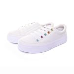 Sapatênis Casual Feminino de Ajuste Elástico Muito Confortável e Prático Para Seu Dia a Dia Cor Branco Mod. 412