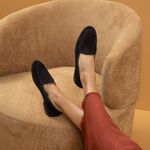 Sapato Feminino Loafer Costanza Suede Preto