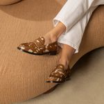 Mocassim Feminino Ornella Couro Animal Print