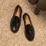 Mocassim Feminino Ornella Croco Preto