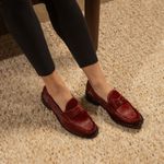 Mocassim Feminino Ornella Pelo Vinho
