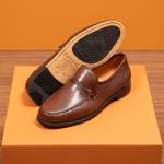 Clássico Mocassim Chocolate 001 Couro e Antiderrapante
