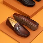 Mocassim Masculino Drive de Couro Floater Pinhão 