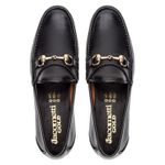 Mocassim Gold de Couro Preto Gj02 Solado de Couro
