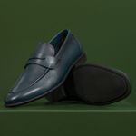 Mocassim Modena Azul Solado de Borracha