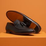 Mocassim Masculino de Couro Preto 194047