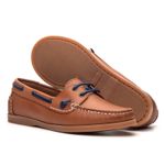 Mocassim Náutico Feminino Positano de Couro Caramelo